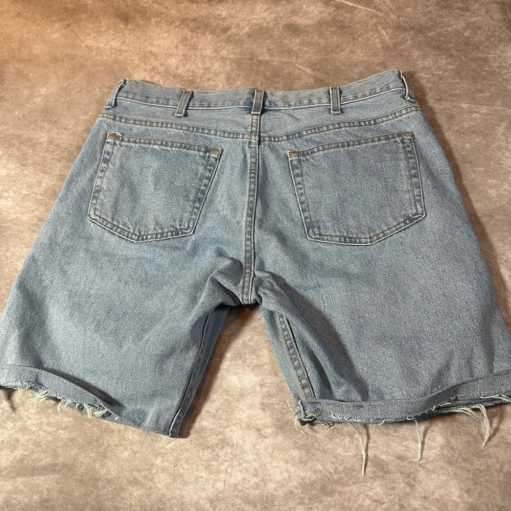 Vintage‎ Levi's 505 Custom Cut Off Denim Shorts Mens 36 Light Wash Frayed Hem